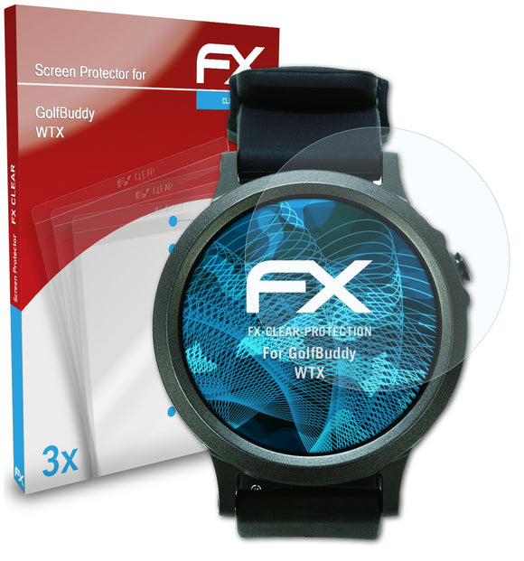 atFoliX FX-Clear Schutzfolie für GolfBuddy WTX