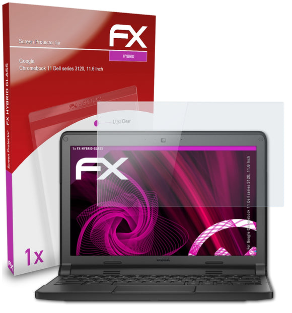 atFoliX FX-Hybrid-Glass Panzerglasfolie für Google Chromebook 11 (Dell series 3120, 11.6 Inch)