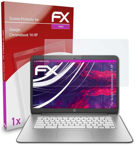atFoliX FX-Hybrid-Glass Panzerglasfolie für Google Chromebook 14 (HP)