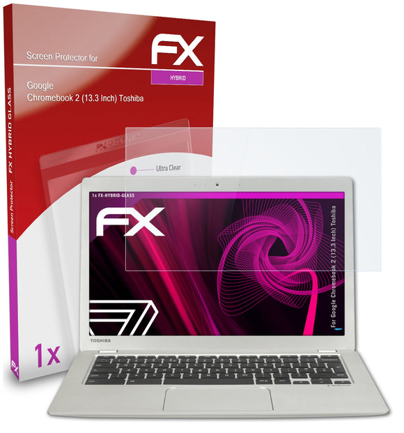 atFoliX FX-Hybrid-Glass Panzerglasfolie für Google Chromebook 2 (13.3 Inch) (Toshiba)