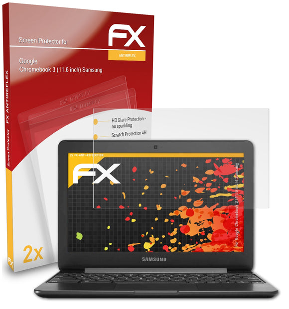 atFoliX FX-Antireflex Displayschutzfolie für Google Chromebook 3 (11.6 inch) (Samsung)