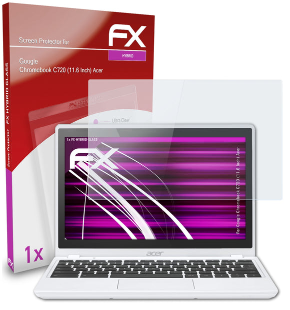 atFoliX FX-Hybrid-Glass Panzerglasfolie für Google Chromebook C720 (11.6 Inch) (Acer)