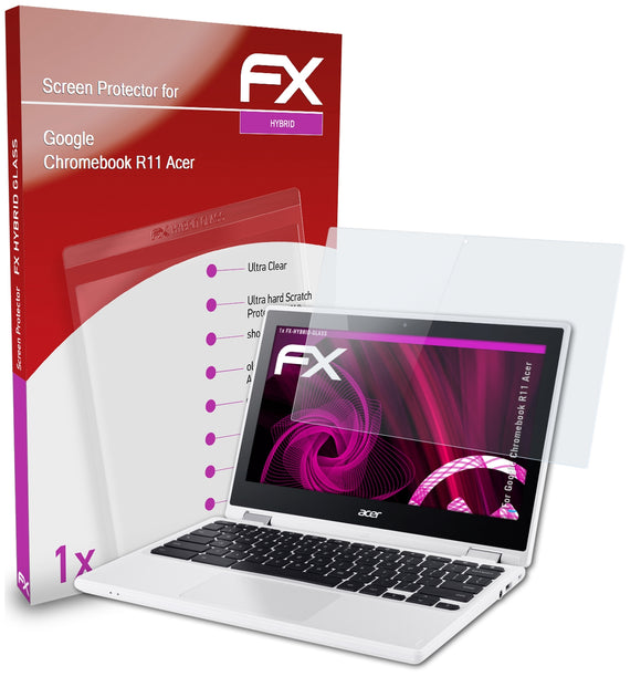 atFoliX FX-Hybrid-Glass Panzerglasfolie für Google Chromebook R11 (Acer)