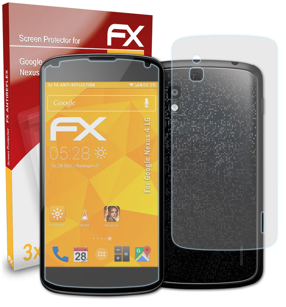 atFoliX FX-Antireflex Displayschutzfolie für Google Nexus 4 (LG)