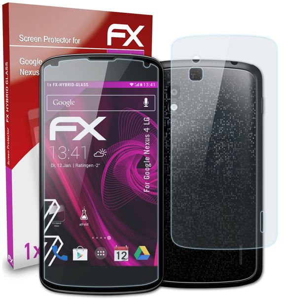 atFoliX FX-Hybrid-Glass Panzerglasfolie für Google Nexus 4 (LG)