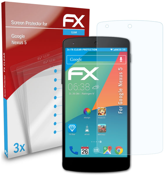 atFoliX FX-Clear Schutzfolie für Google Nexus 5