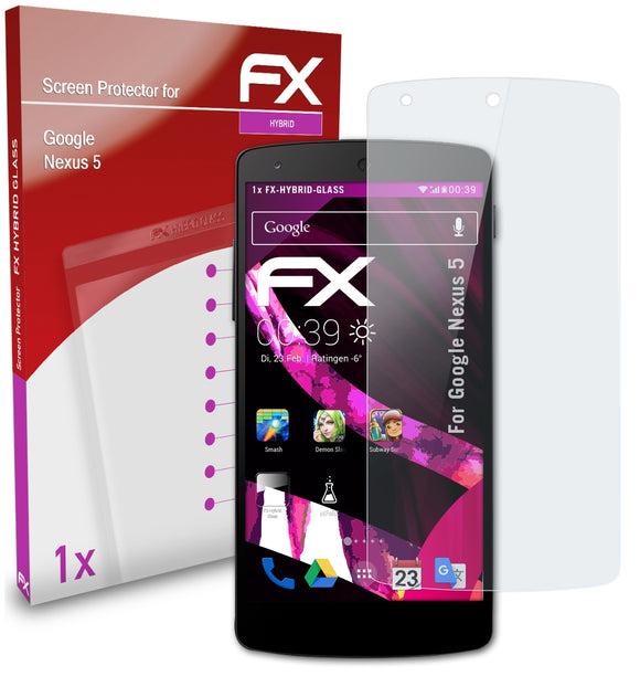 atFoliX FX-Hybrid-Glass Panzerglasfolie für Google Nexus 5