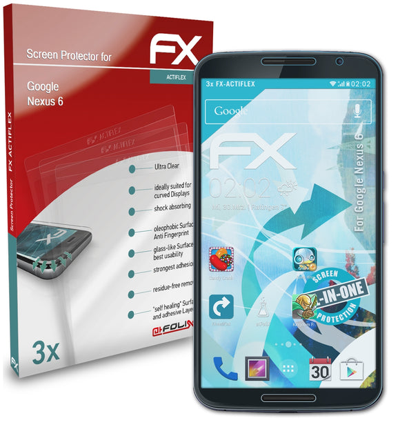 atFoliX FX-ActiFleX Displayschutzfolie für Google Nexus 6