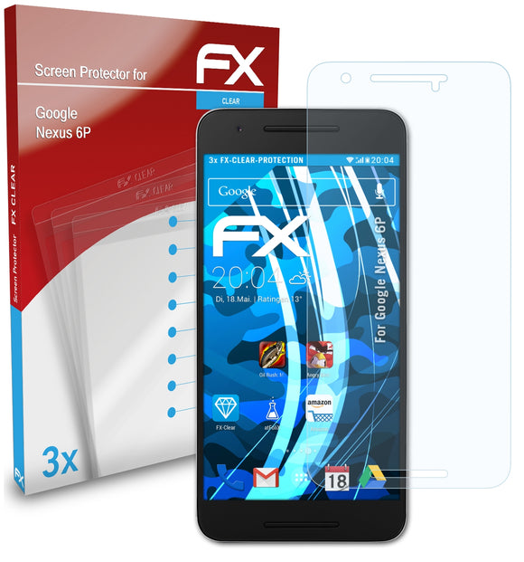 atFoliX FX-Clear Schutzfolie für Google Nexus 6P