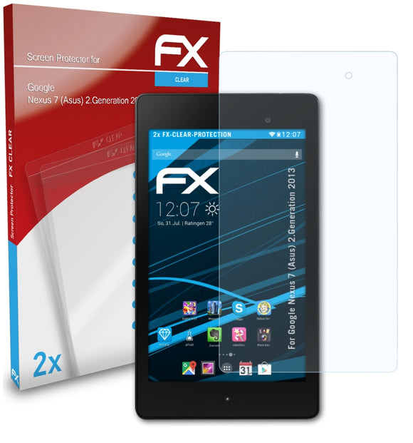 atFoliX FX-Clear Schutzfolie für Google Nexus 7 (Asus) (2.Generation 2013)