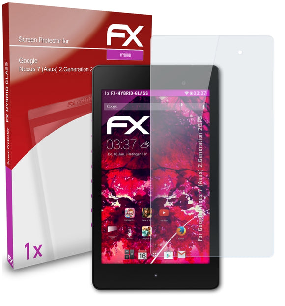 atFoliX FX-Hybrid-Glass Panzerglasfolie für Google Nexus 7 (Asus) (2.Generation 2013)