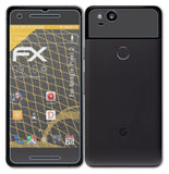 Panzerfolie atFoliX kompatibel mit Google Pixel 2, entspiegelnde und stoßdämpfende FX (3er Set)
