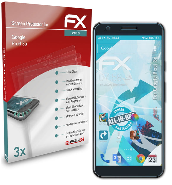 atFoliX FX-ActiFleX Displayschutzfolie für Google Pixel 3a