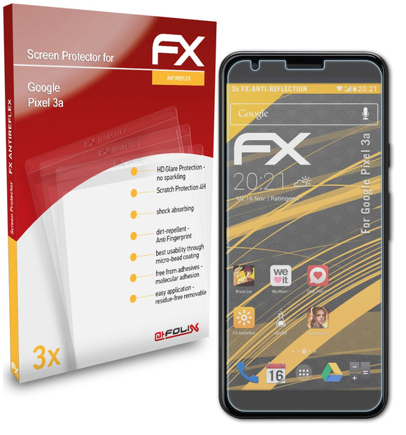 atFoliX FX-Antireflex Displayschutzfolie für Google Pixel 3a