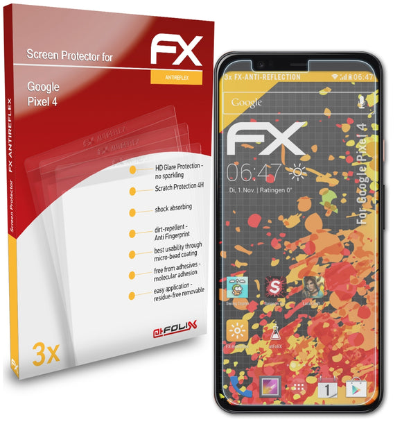 atFoliX FX-Antireflex Displayschutzfolie für Google Pixel 4