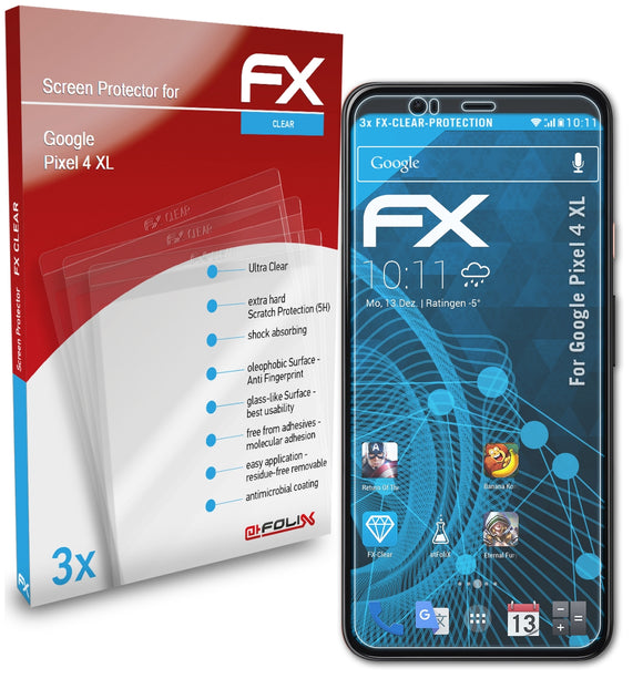 atFoliX FX-Clear Schutzfolie für Google Pixel 4 XL