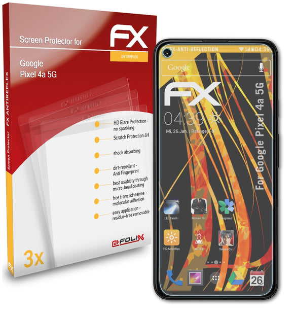 atFoliX FX-Antireflex Displayschutzfolie für Google Pixel 4a (5G)