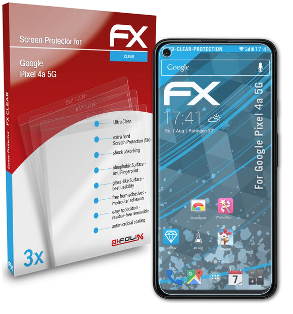 atFoliX FX-Clear Schutzfolie für Google Pixel 4a (5G)