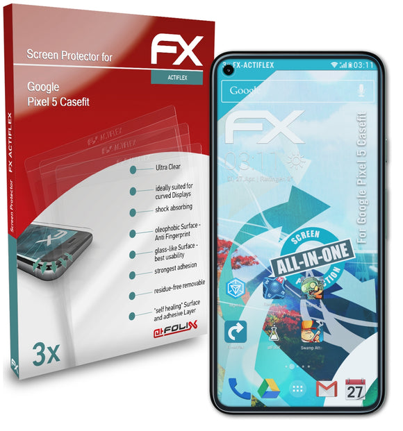 atFoliX FX-ActiFleX Displayschutzfolie für Google Pixel 5 (Casefit)