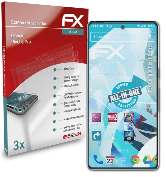 atFoliX FX-ActiFleX Displayschutzfolie für Google Pixel 6 Pro