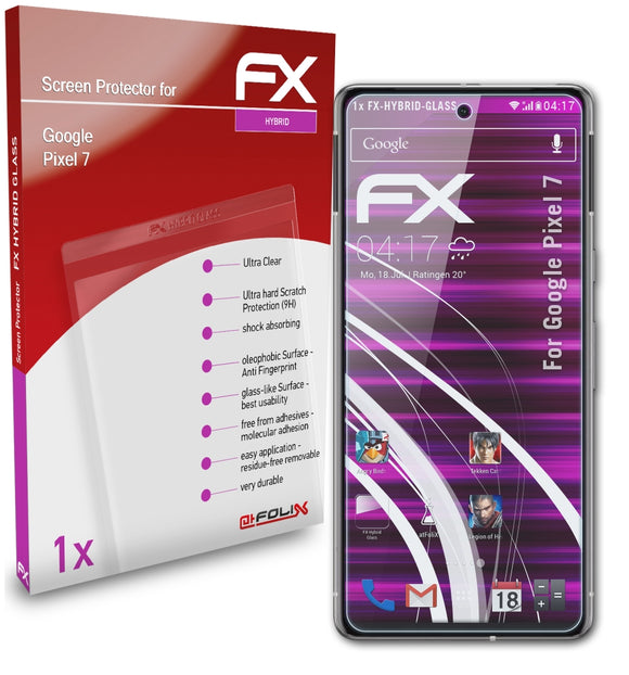 atFoliX FX-Hybrid-Glass Panzerglasfolie für Google Pixel 7