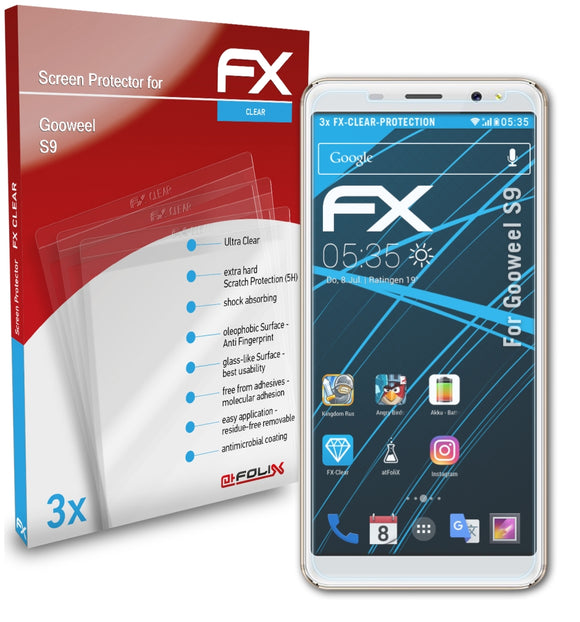 atFoliX FX-Clear Schutzfolie für Gooweel S9