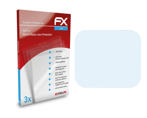 atFoliX FX-Clear Schutzfolie für GoPro Hero9 Black (Lens Protection)
