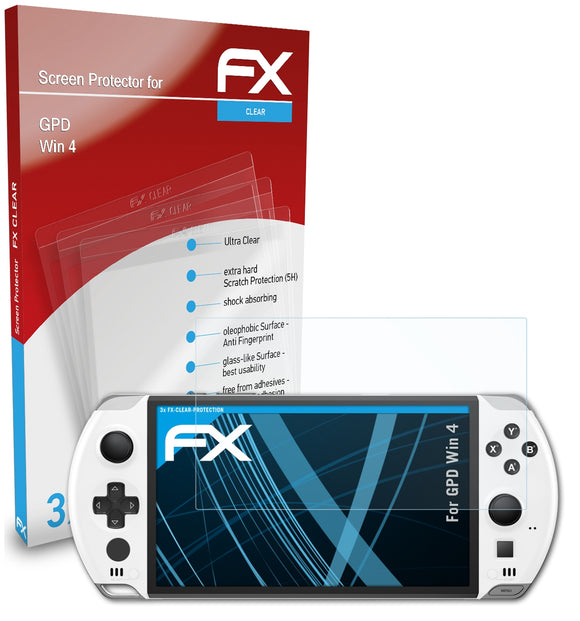 atFoliX FX-Clear Schutzfolie für GPD Win 4