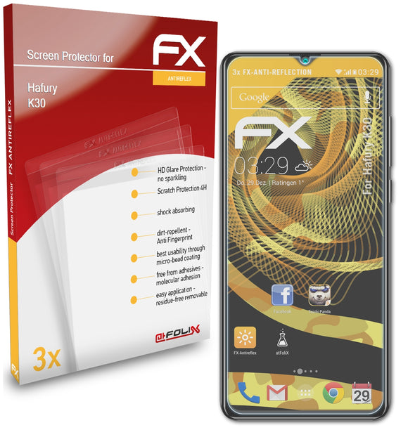 atFoliX FX-Antireflex Displayschutzfolie für Hafury K30