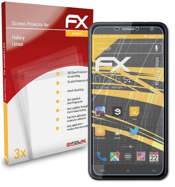 atFoliX FX-Antireflex Displayschutzfolie für Hafury Umax