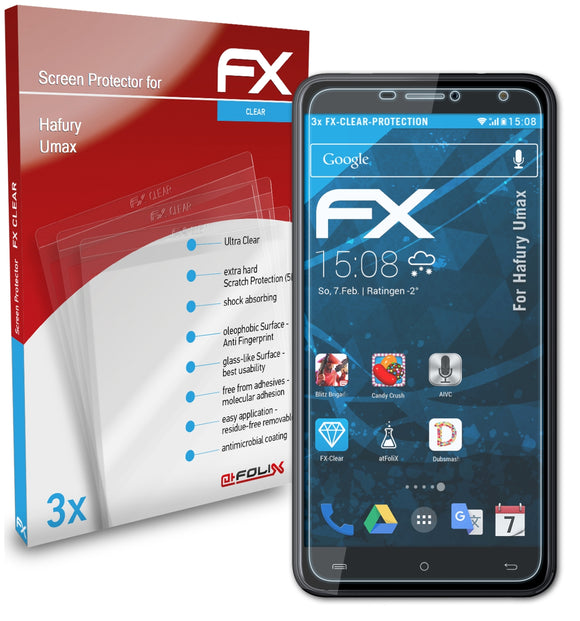 atFoliX FX-Clear Schutzfolie für Hafury Umax