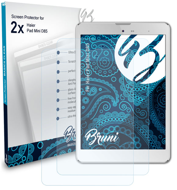 Bruni Basics-Clear Displayschutzfolie für Haier Pad Mini D85
