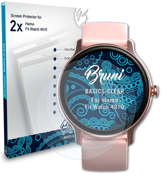 Bruni Basics-Clear Displayschutzfolie für Hama Fit Watch 4910