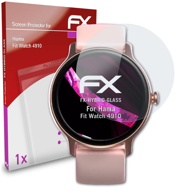 atFoliX FX-Hybrid-Glass Panzerglasfolie für Hama Fit Watch 4910