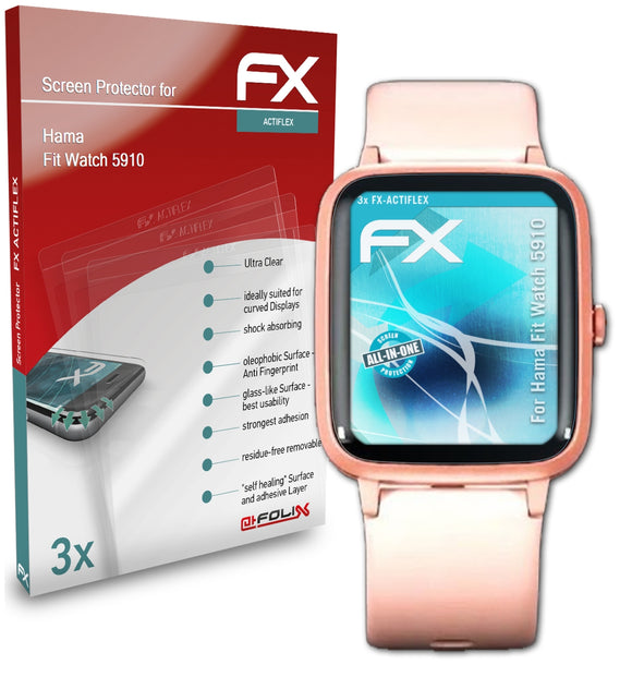 atFoliX FX-ActiFleX Displayschutzfolie für Hama Fit Watch 5910