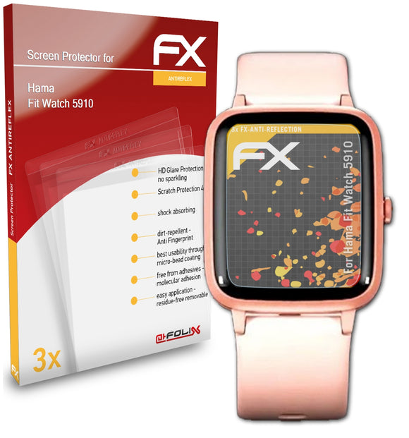 atFoliX FX-Antireflex Displayschutzfolie für Hama Fit Watch 5910