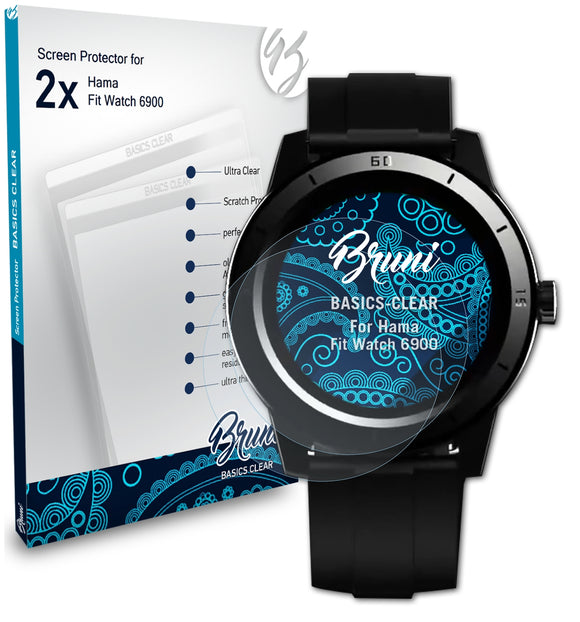 Bruni Basics-Clear Displayschutzfolie für Hama Fit Watch 6900