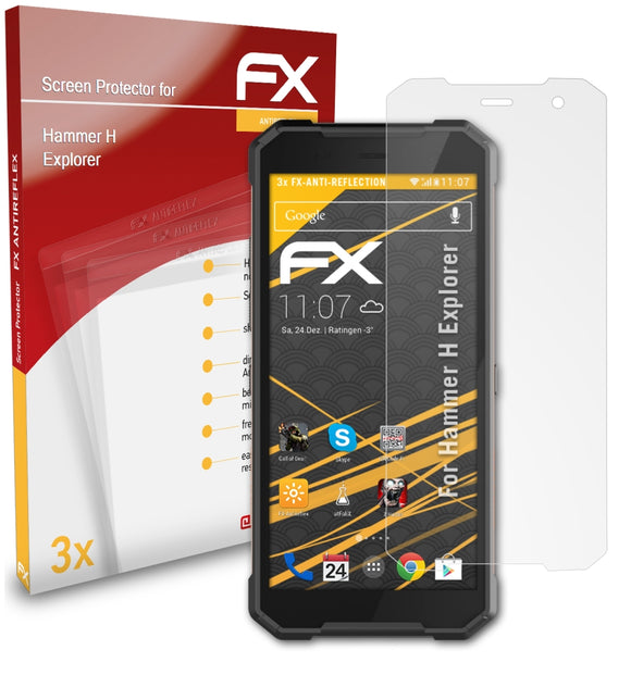 atFoliX FX-Antireflex Displayschutzfolie für Hammer H Explorer