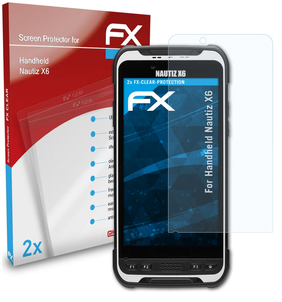 atFoliX FX-Clear Schutzfolie für Handheld Nautiz X6