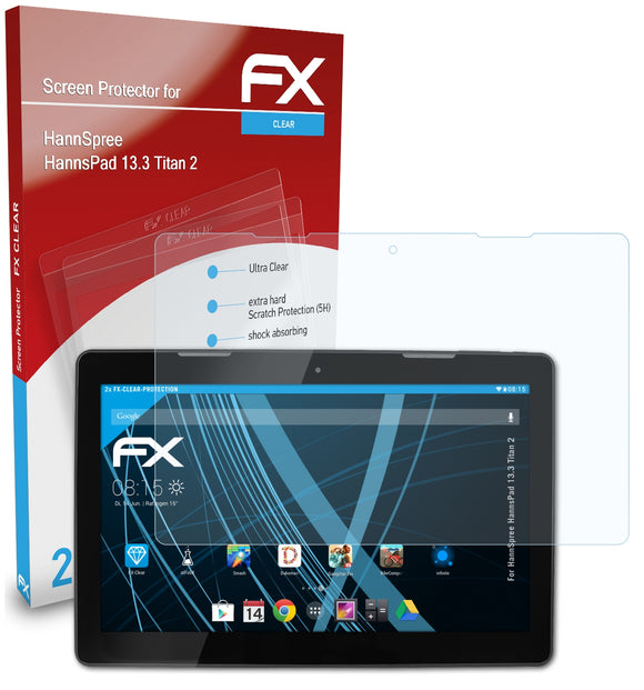 atFoliX FX-Clear Schutzfolie für HannSpree HannsPad 13.3 Titan 2