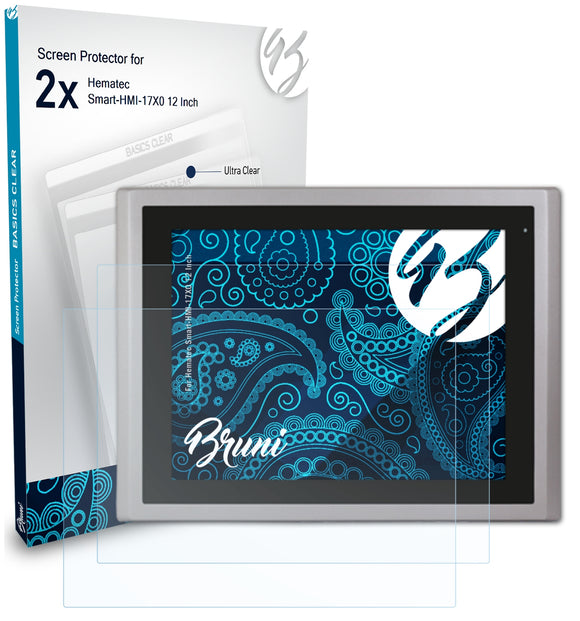 Bruni Basics-Clear Displayschutzfolie für Hematec Smart-HMI-17X0 (12 Inch)