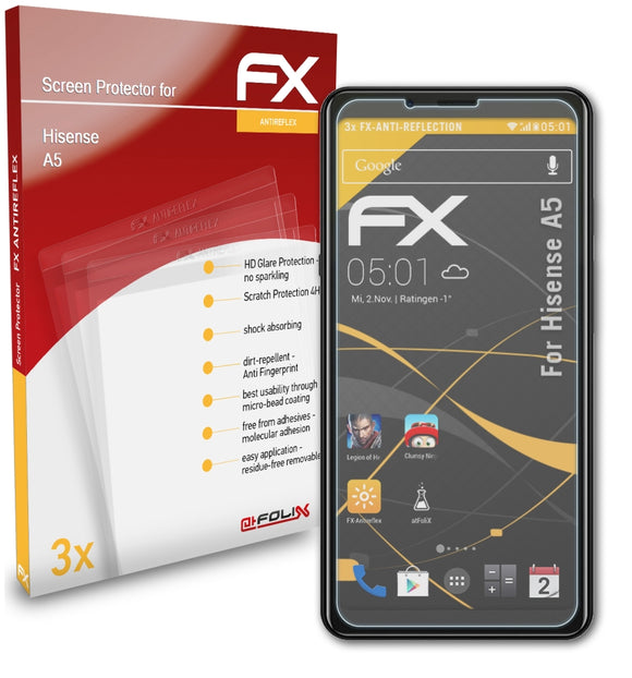 atFoliX FX-Antireflex Displayschutzfolie für Hisense A5