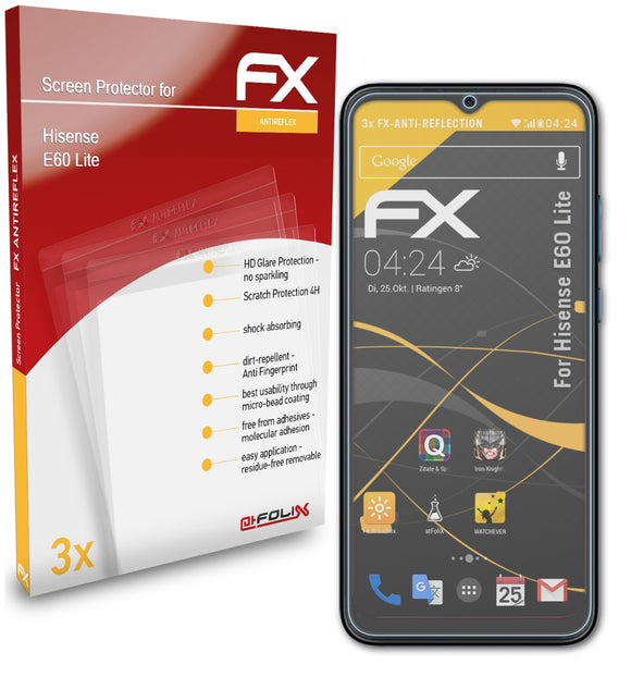 atFoliX FX-Antireflex Displayschutzfolie für Hisense E60 Lite