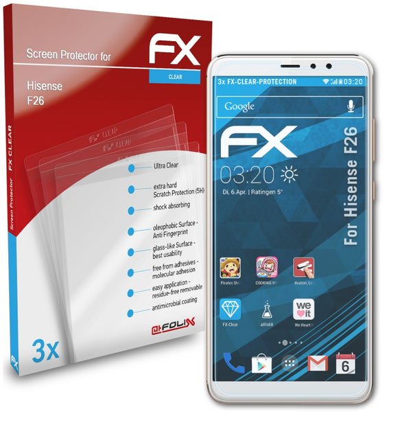 atFoliX FX-Clear Schutzfolie für Hisense F26
