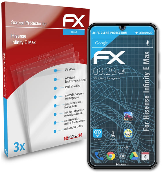 atFoliX FX-Clear Schutzfolie für Hisense Infinity E Max