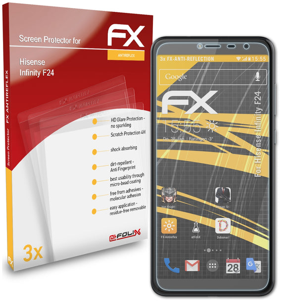 atFoliX FX-Antireflex Displayschutzfolie für Hisense Infinity F24