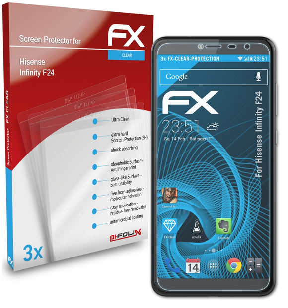 atFoliX FX-Clear Schutzfolie für Hisense Infinity F24