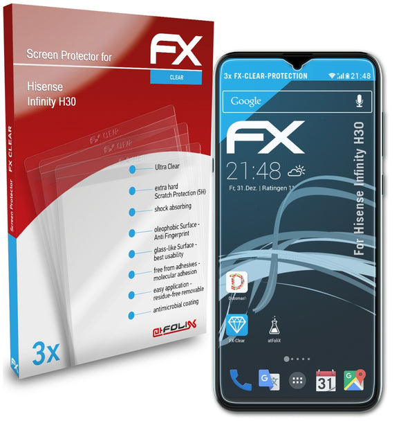 atFoliX FX-Clear Schutzfolie für Hisense Infinity H30
