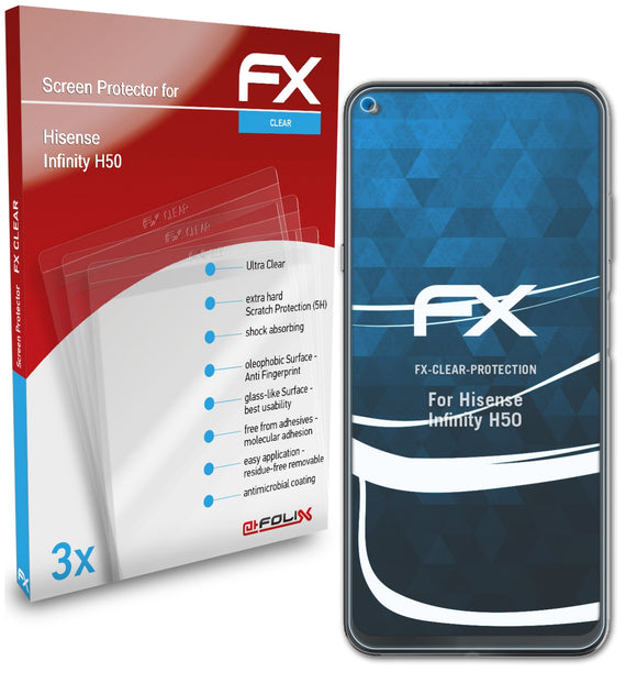 atFoliX FX-Clear Schutzfolie für Hisense Infinity H50