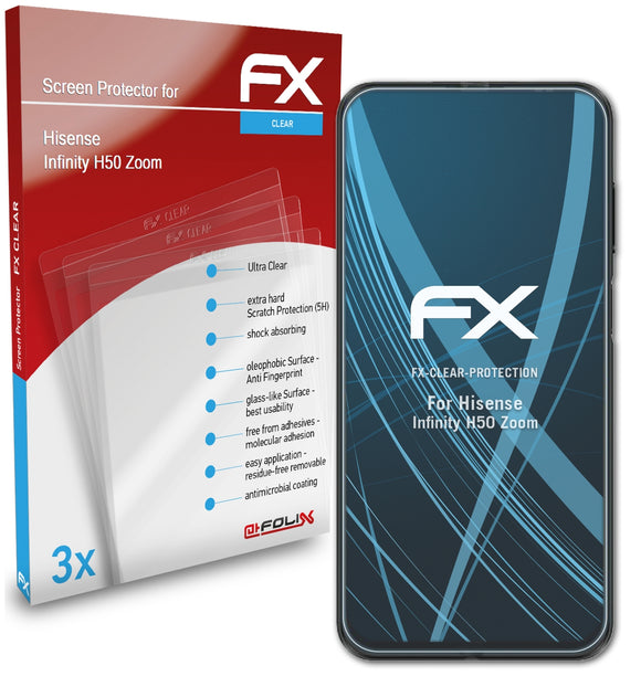 atFoliX FX-Clear Schutzfolie für Hisense Infinity H50 Zoom